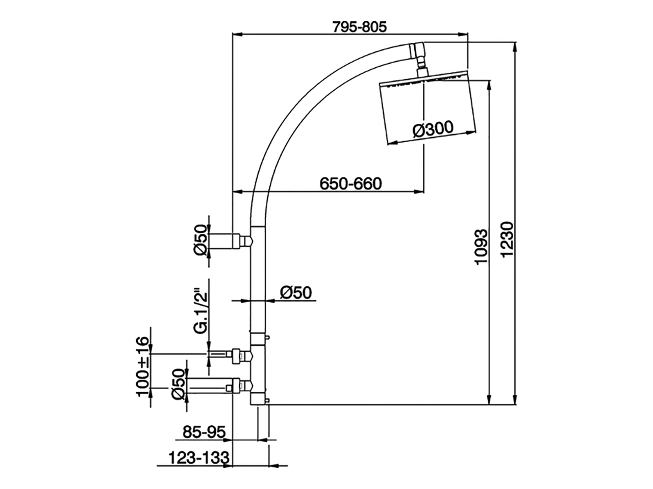 Thermostatic wall-mounted shower column WELLNESS_LNC91010 - v1