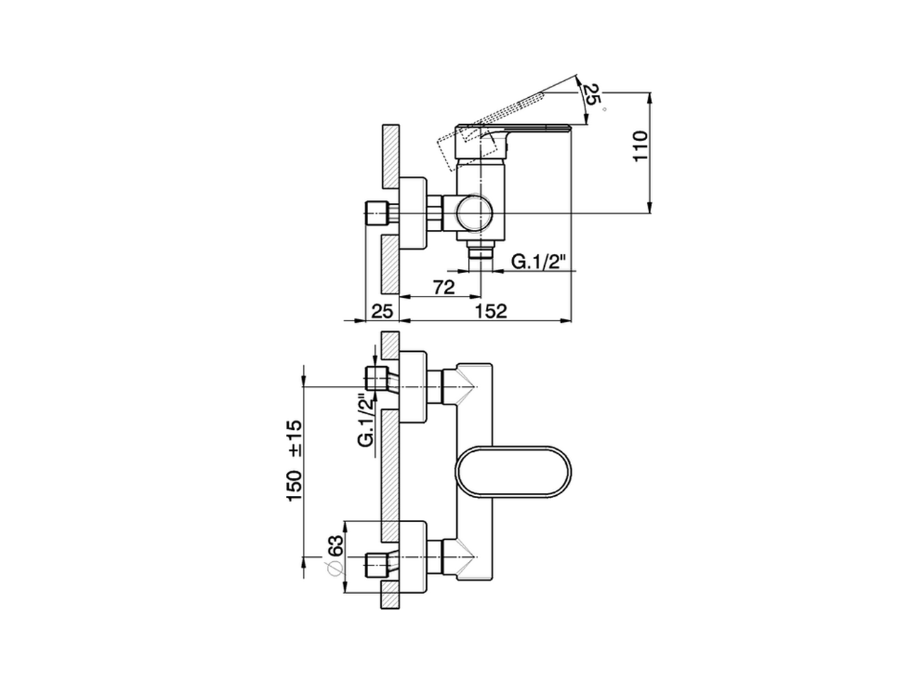 Single lever shower mixer LINEAVIVA_LV000440 - v1