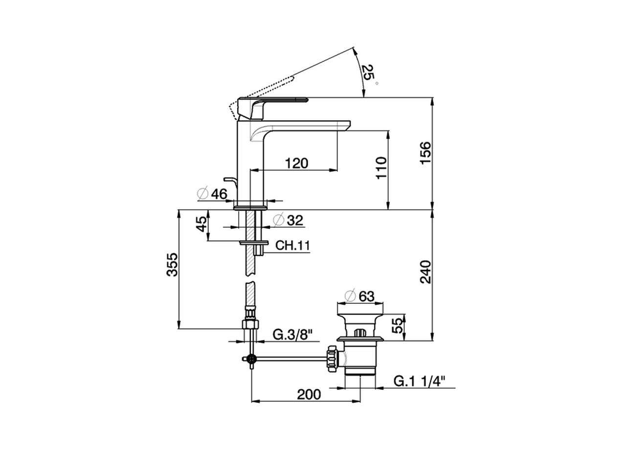 Single lever washbasin mixer LINEAVIVA_LV000510 - v1