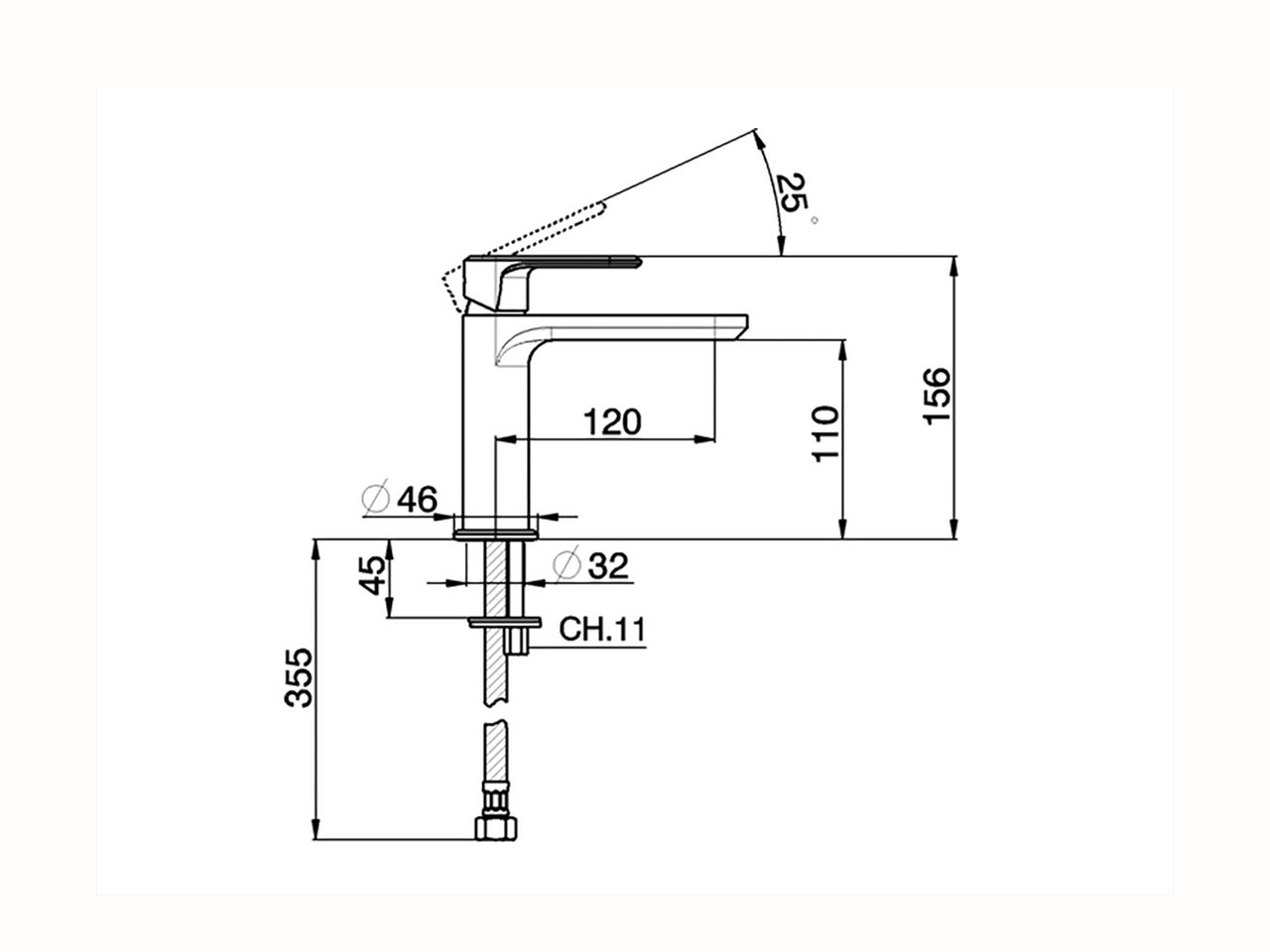 Single lever washbasin mixer LINEAVIVA_LV000540 - v1