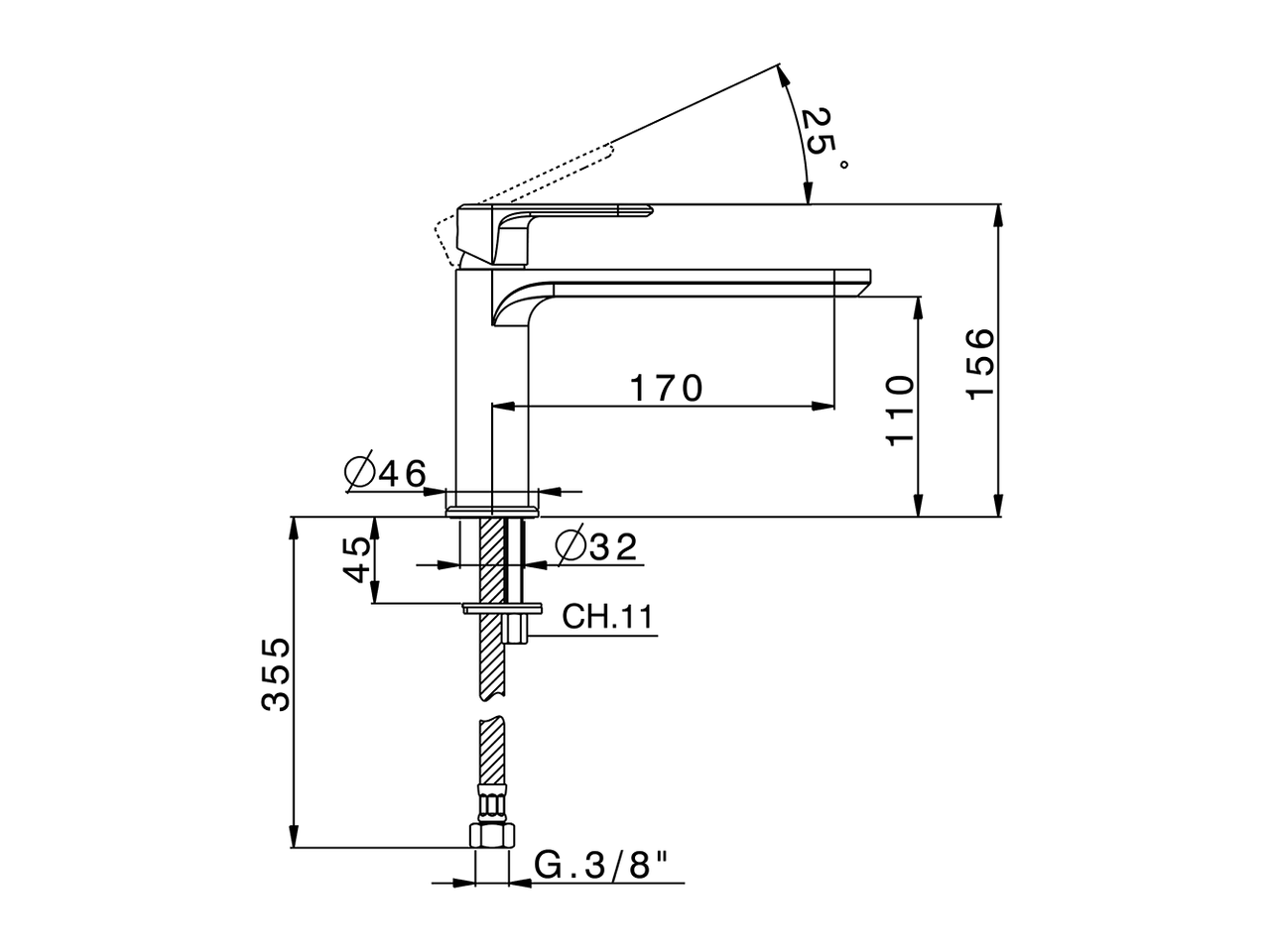 Single lever washbasin mixer LINEAVIVA_LV001540 - v1