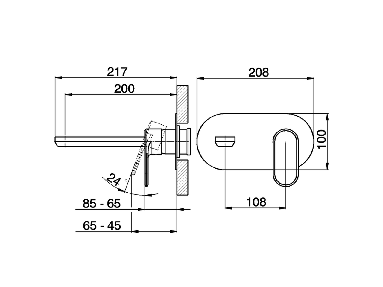 Exposed part for single lever washbasin valve LINEAVIVA_LV005510 - v1