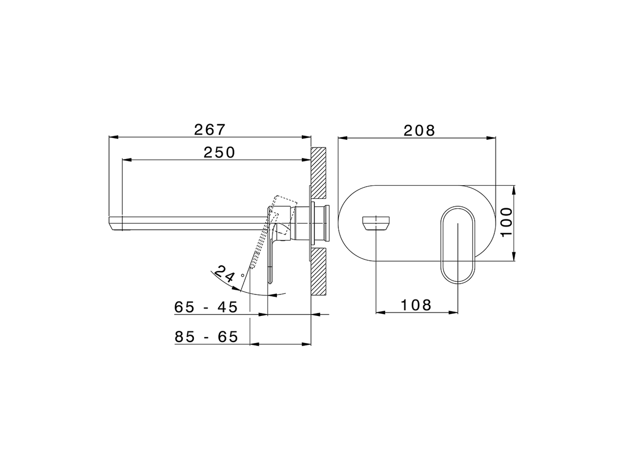 Exposed part for single lever washbasin valve LINEAVIVA_LV005511 - v1