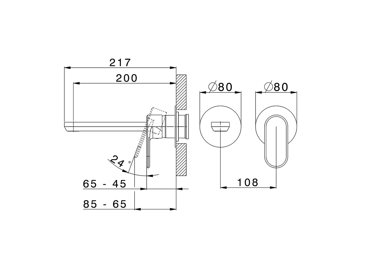 Exposed part for single lever washbasin valve LINEAVIVA_LV005516 - v1
