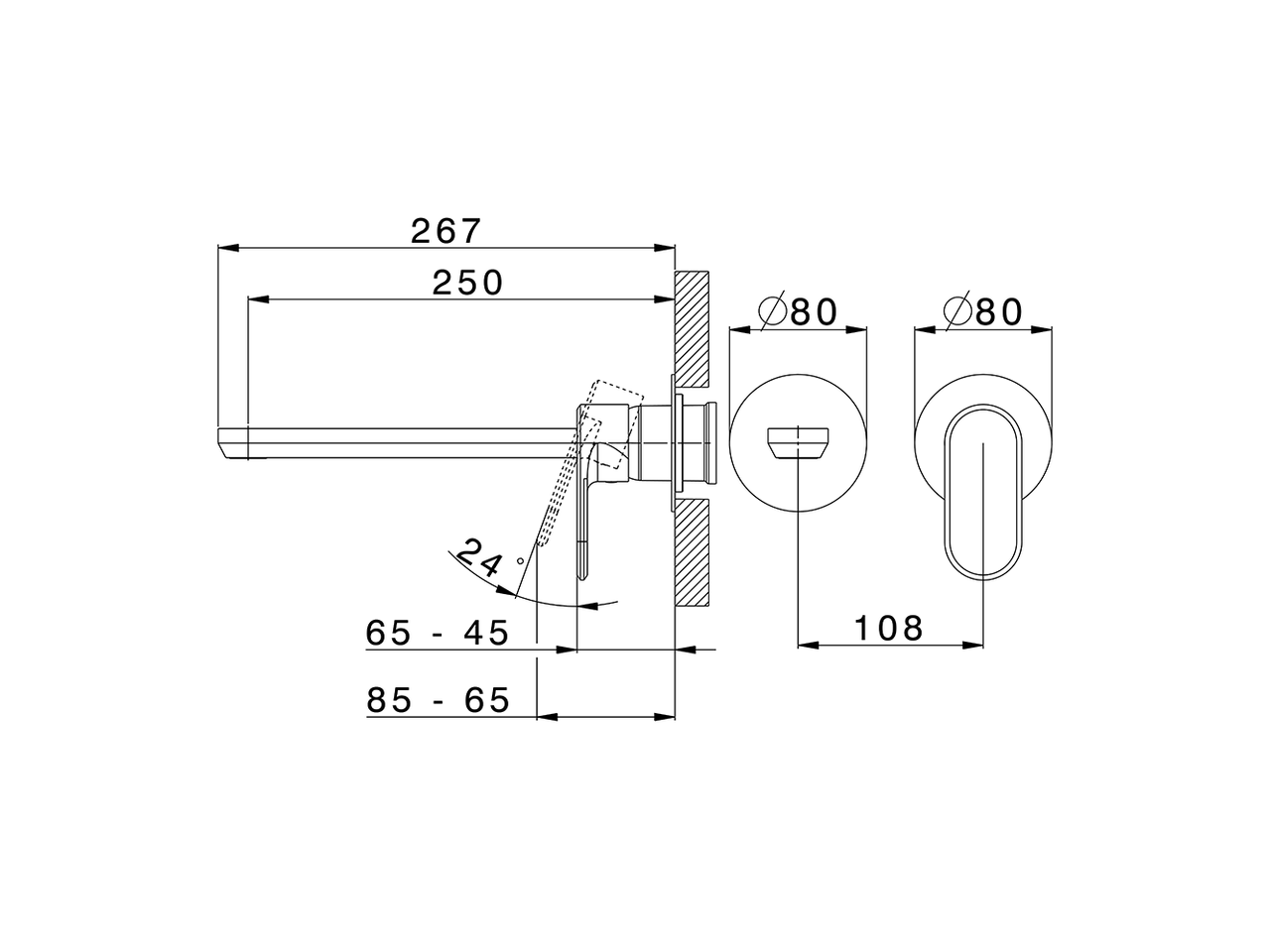 Exposed part for single lever washbasin valve LINEAVIVA_LV005517 - v1