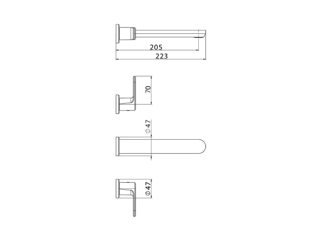 Exposed part for concealed washbasin mixer LINEAVIVA_LV013510 - v1