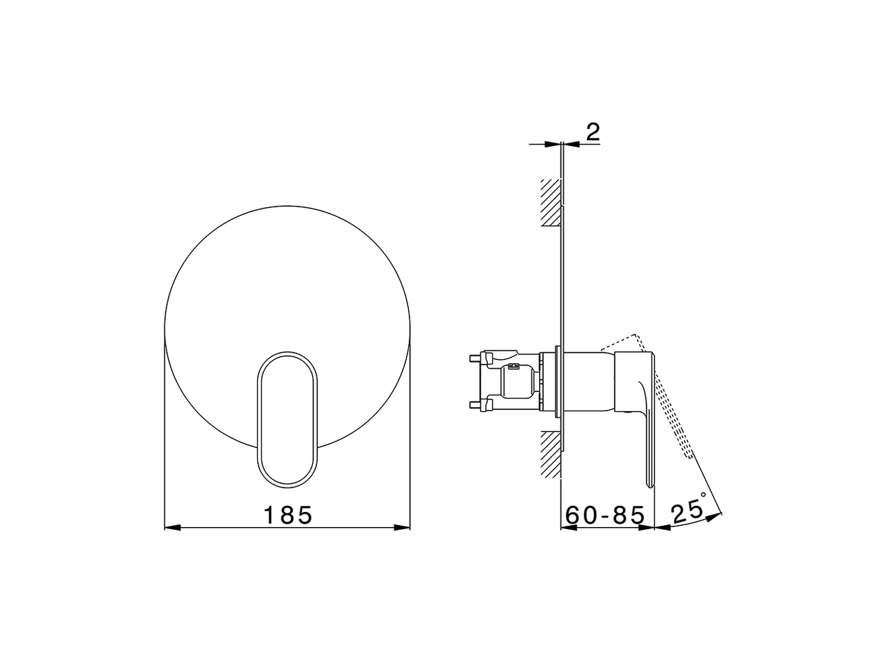 Exposed part for Single Lever One Box Valve LINEAVIVA_LV0BM010 - v1