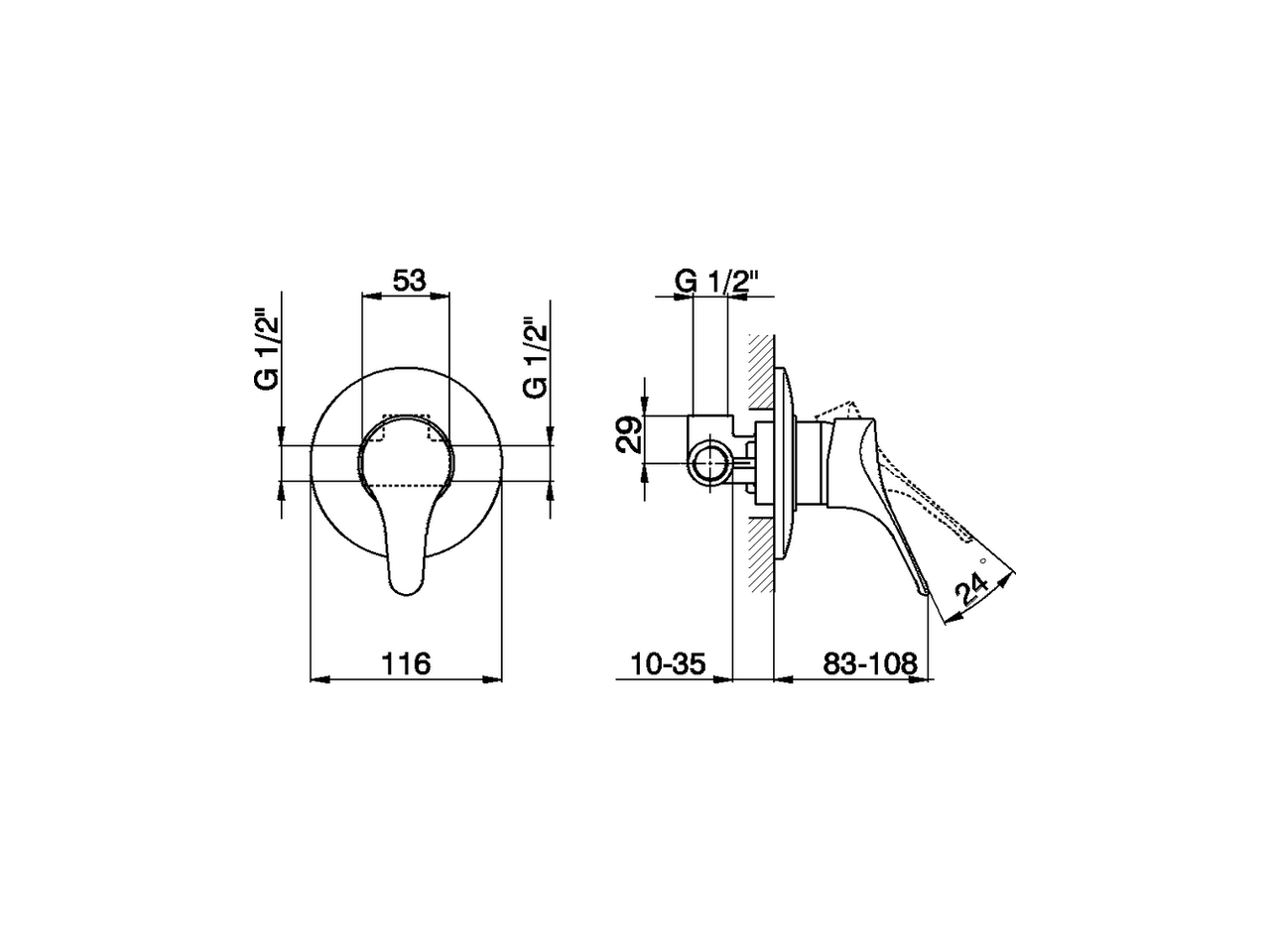 Concealed single lever shower valve MITO3_M3000300 - v1