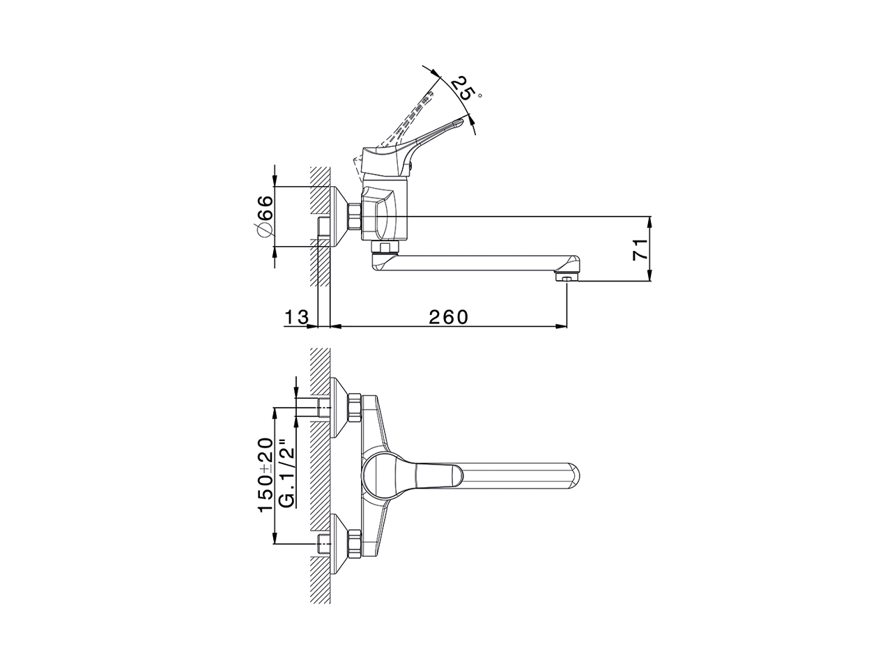 Exposed single lever sink mixer KITCHEN_M3000400 - v1