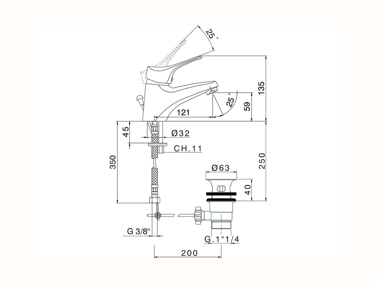 Single lever washbasin mixer MITO3_M3000510 - v1