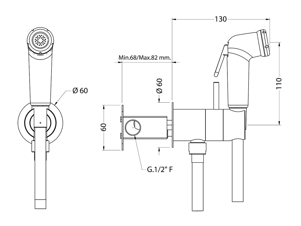 Bidet handshower set HYGENIC SHOWERS_M3007945 - v1