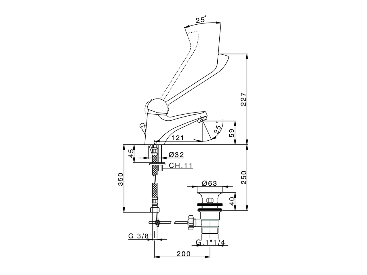 Single lever washbasin mixer MITO3_ML000510 - v1