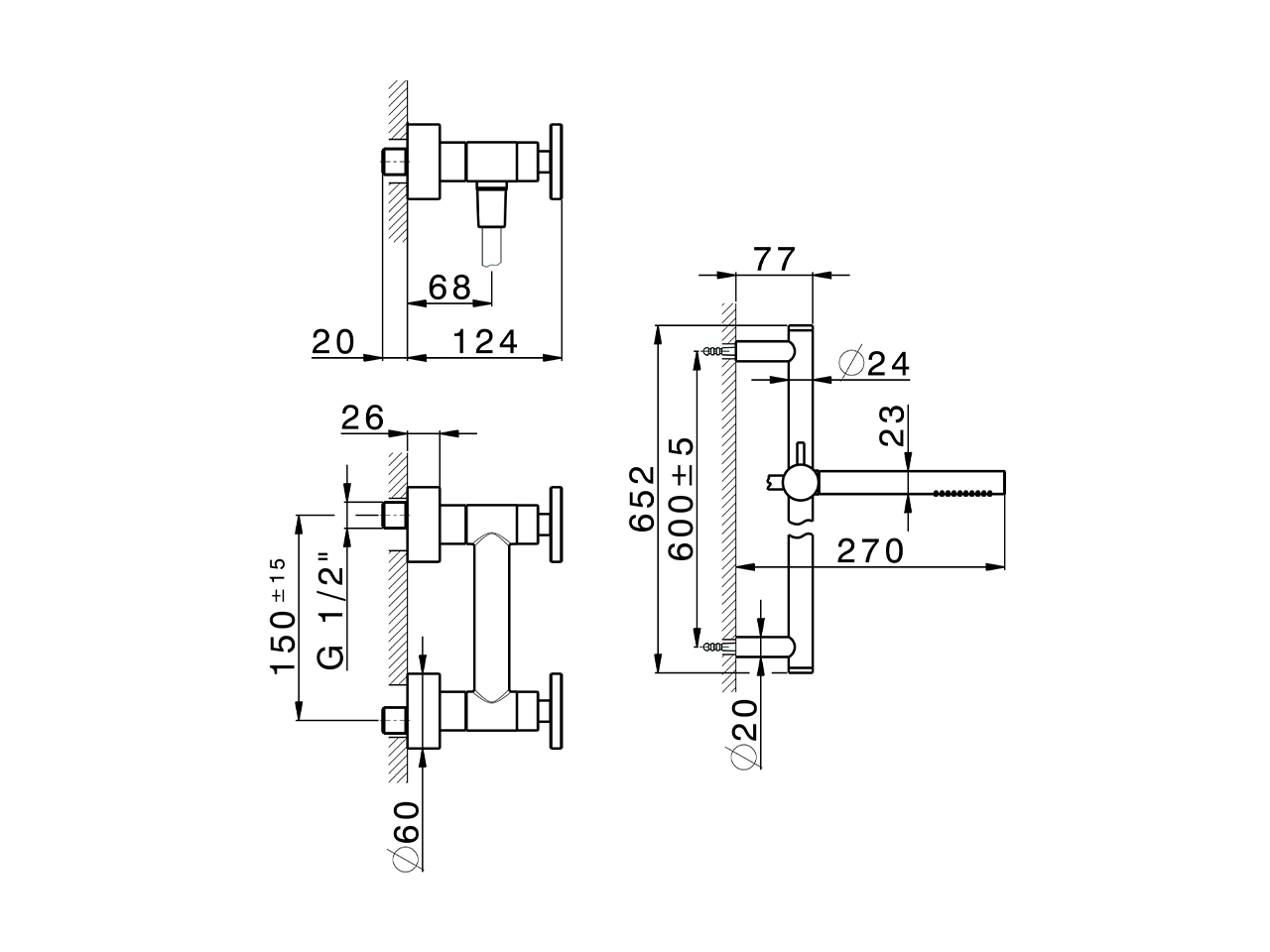 Shower mixer, full equipment GRACE_MN000460 - v1