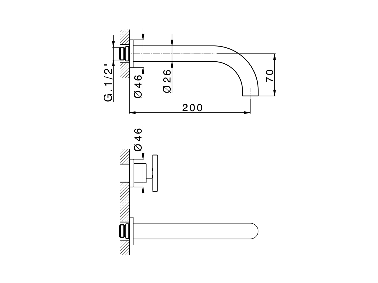 Exposed part for concealed washbasin mixer GRACE_MN013510 - v1