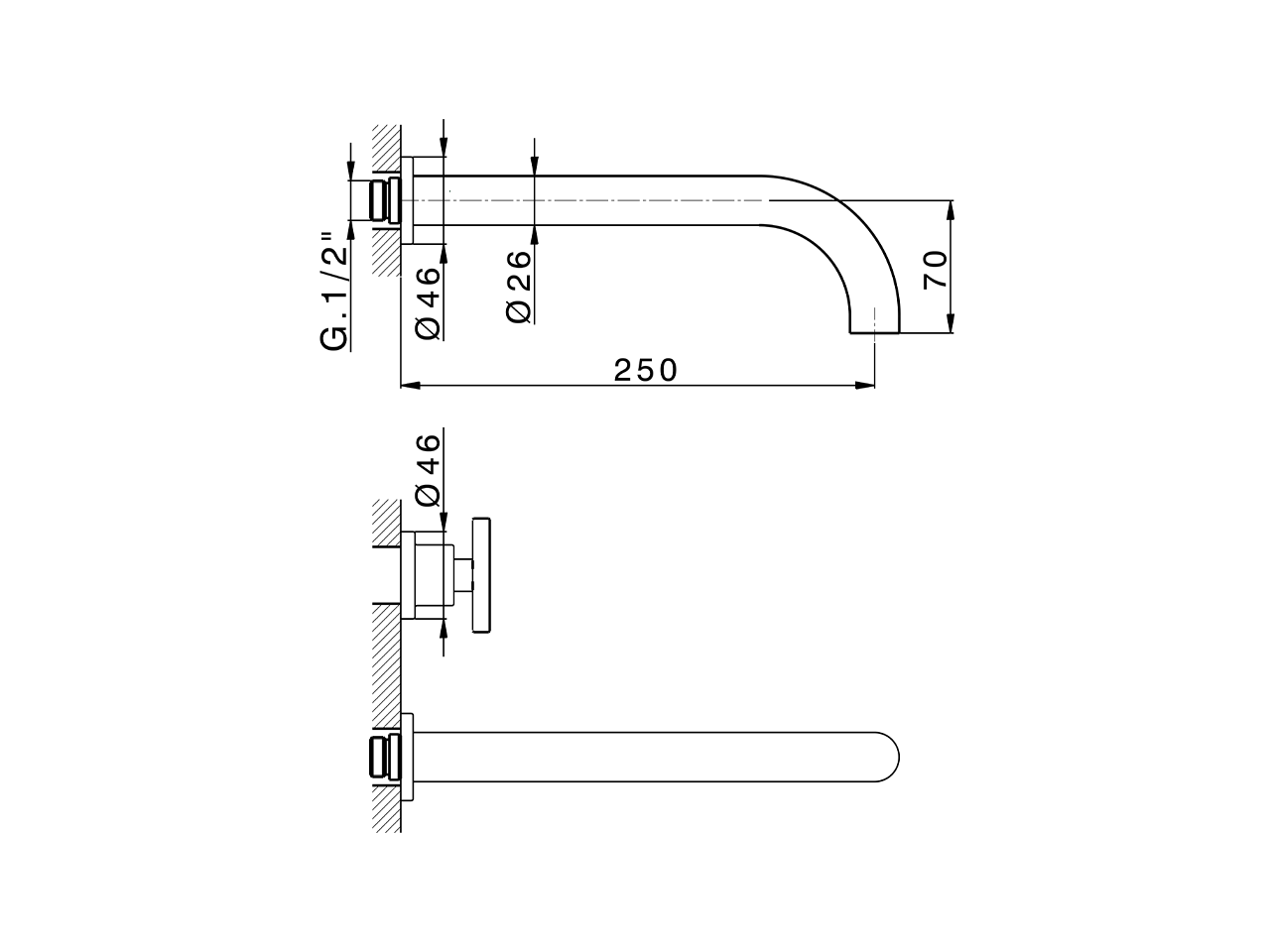 Exposed part for concealed washbasin mixer GRACE_MN013511 - v1