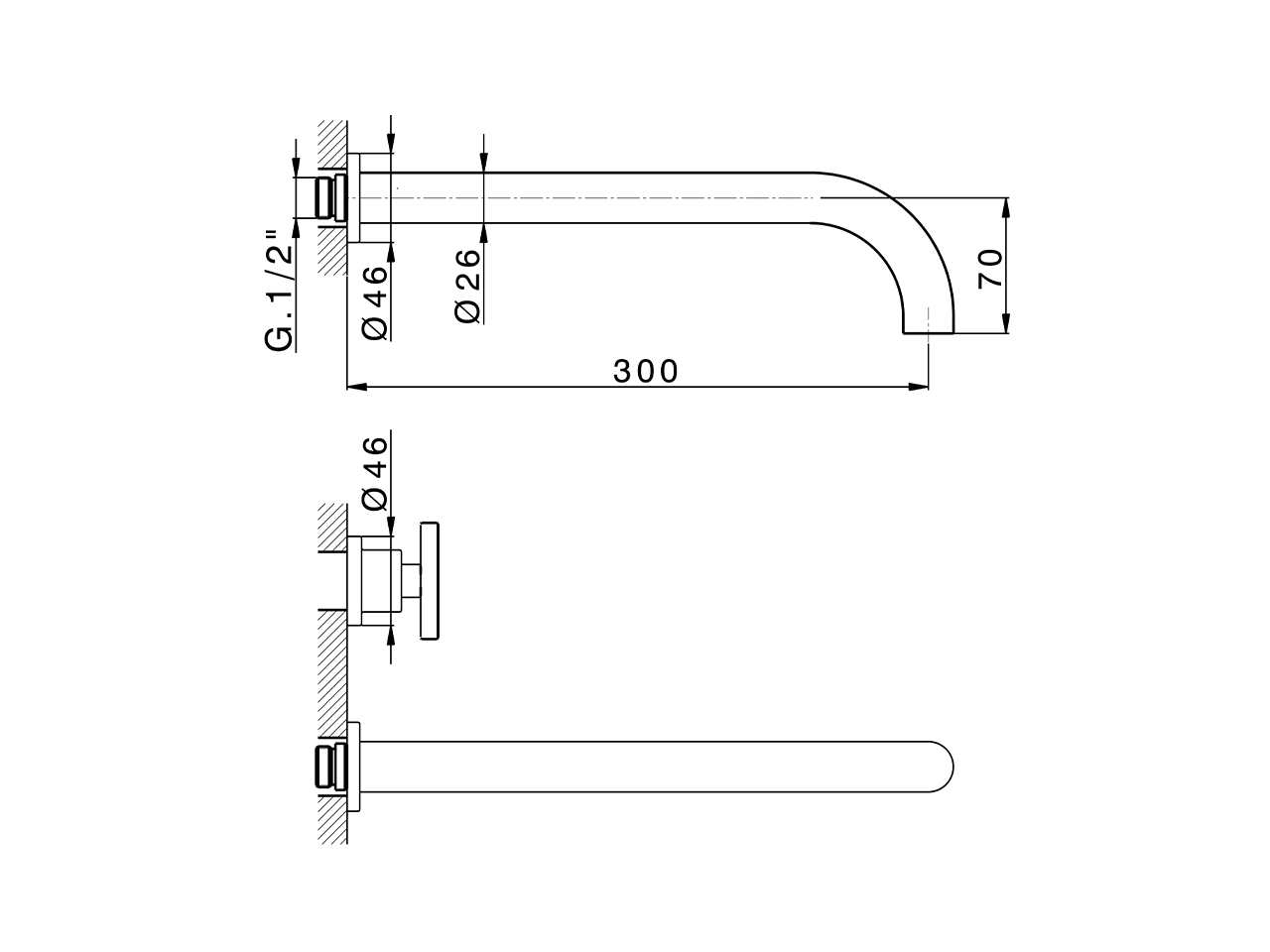 Exposed part for concealed washbasin mixer GRACE_MN013512 - v1