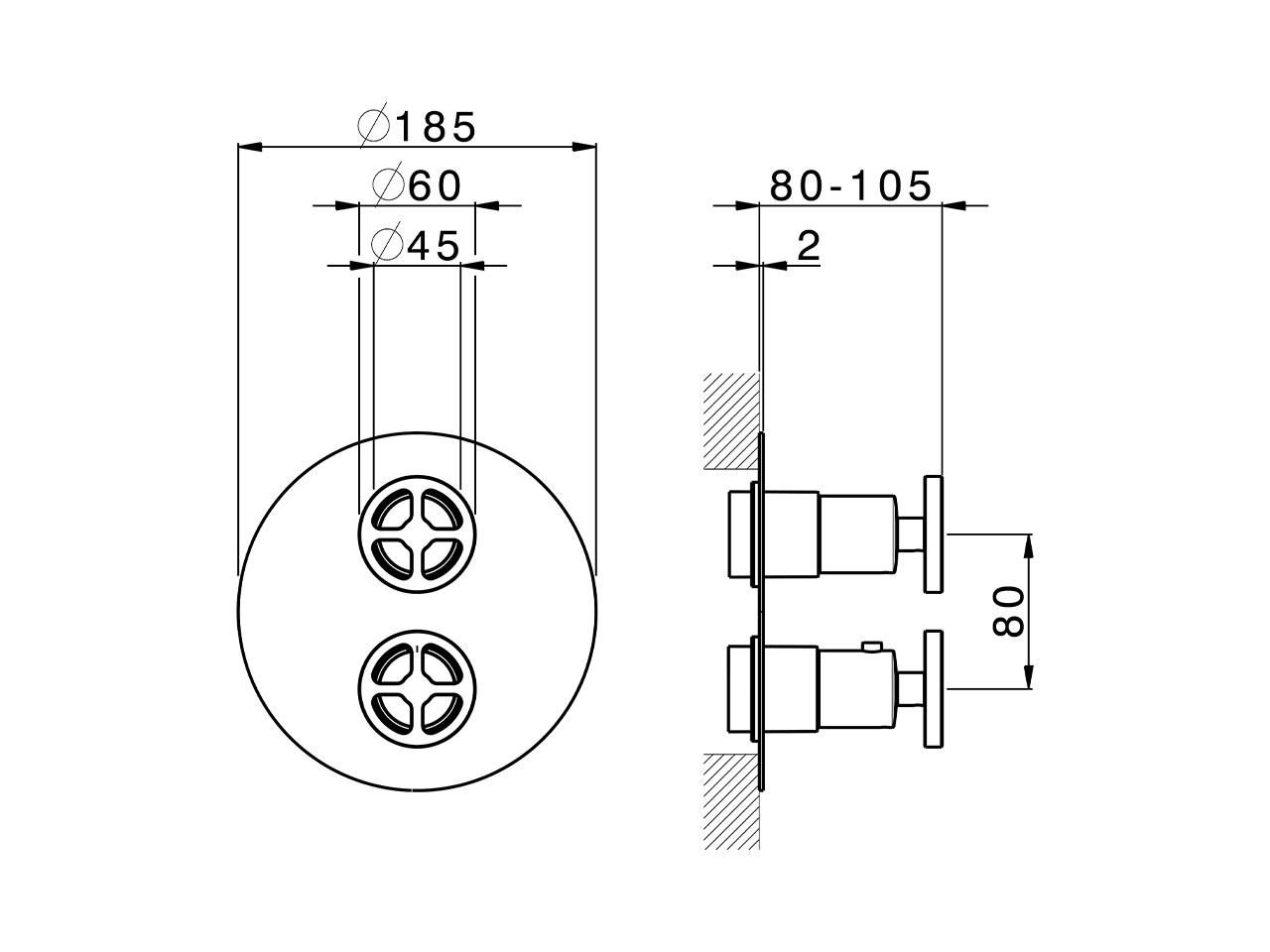 Exposed part for Thermostatic One Box Valve ONE BOX_MN0BT030 - v1