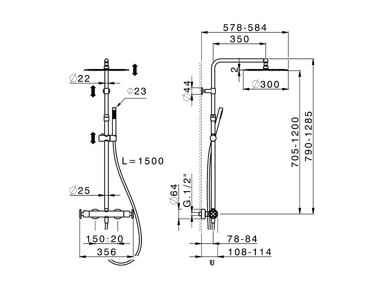 2-functions Thermostatic shower set GRACE_MNC8401D - v1