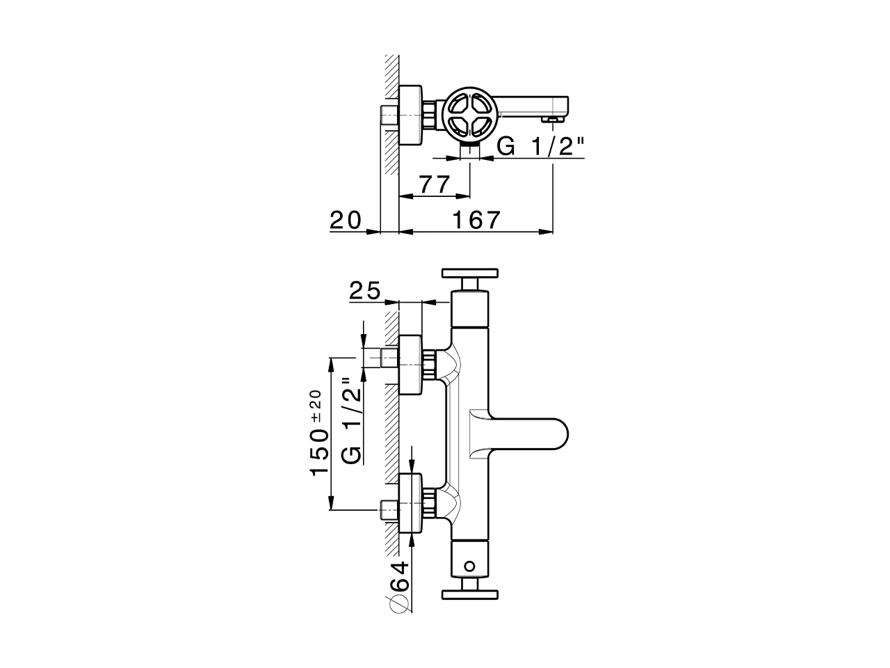 Thermostatic bath mixer GRACE_MNT21016 - v1