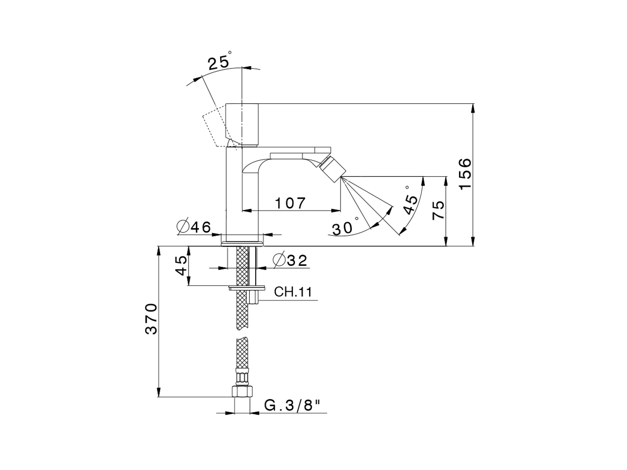 Single lever bidet mixer PURA ENCANTO_N1000564 - v1