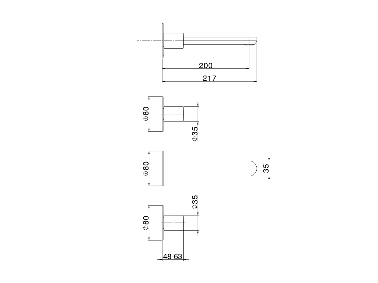 Exposed part for concealed washbasin mixer PURA ENCANTO_N1013510 - v1