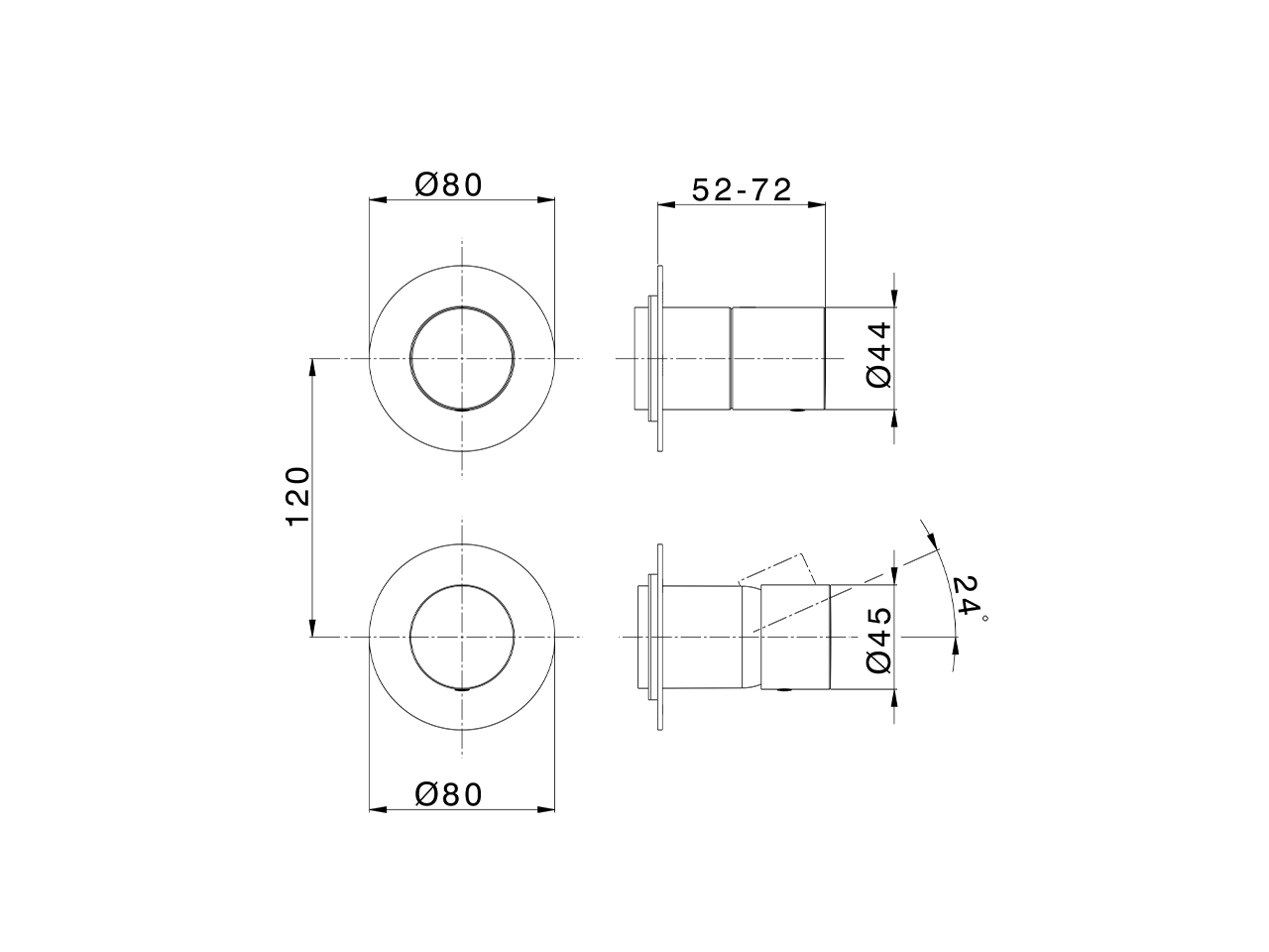 Expo. part for concealed S.L. shower valve PURA ENCANTO_N10G7200 - v1