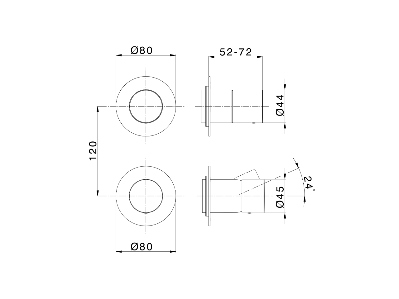 Expo. part for concealed S.L. shower valve PURA ENCANTO_N10G7300 - v1