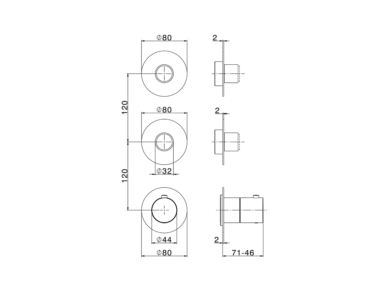 Cover Part for 2 Function Concealed Thermo Valve PURA ENCANTO_N10KG010 - v1