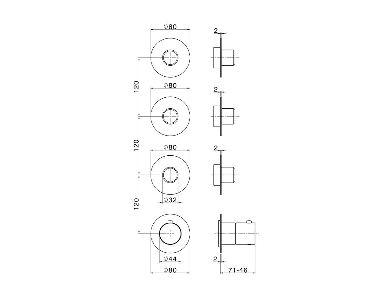 Cover Part for 3 Function Concealed Thermo Valve PURA ENCANTO_N10KG020 - v1