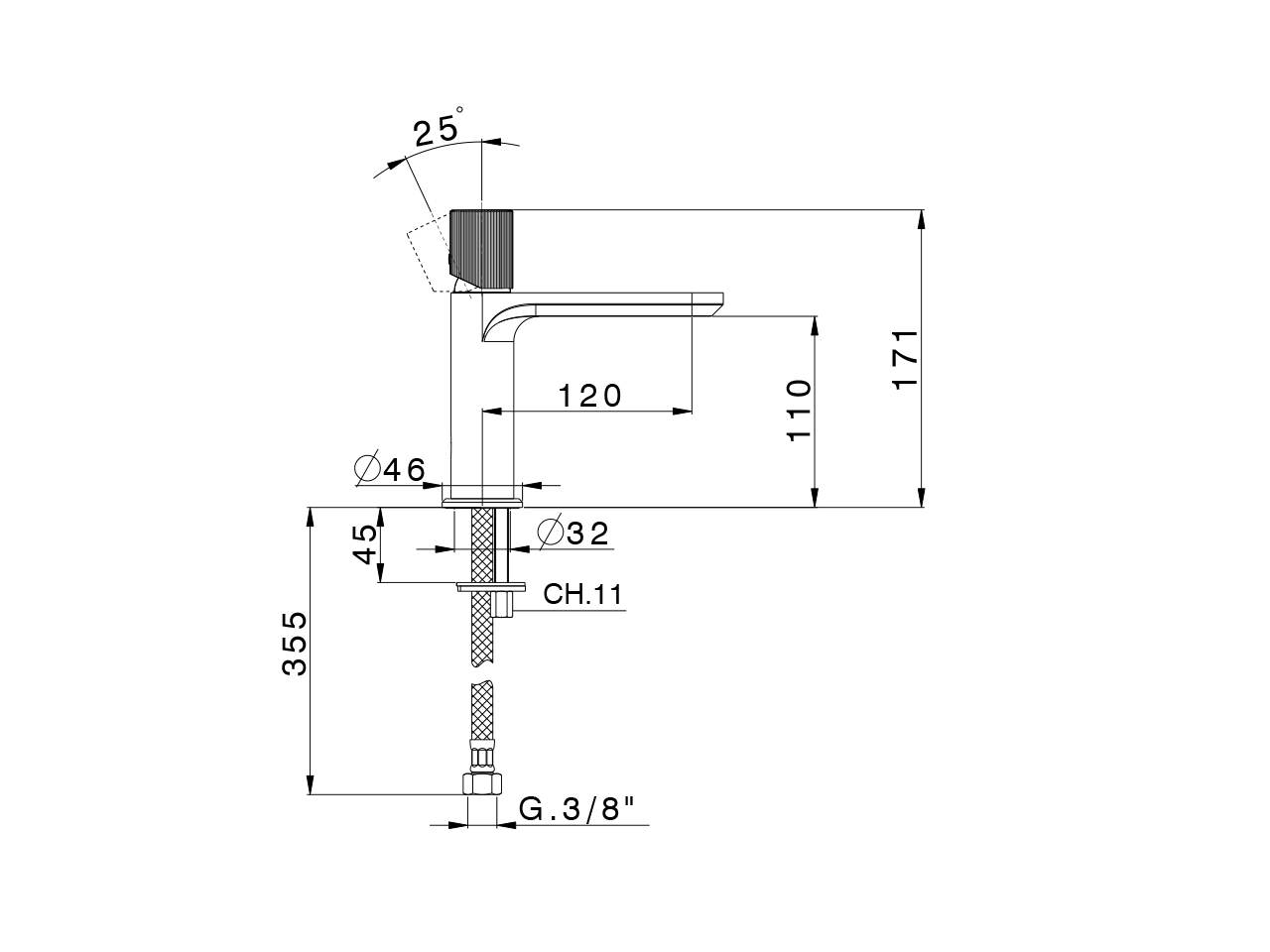 Single lever 'large' washbasin mixer PLISSÉ ENCANTO_N2000504 - v1