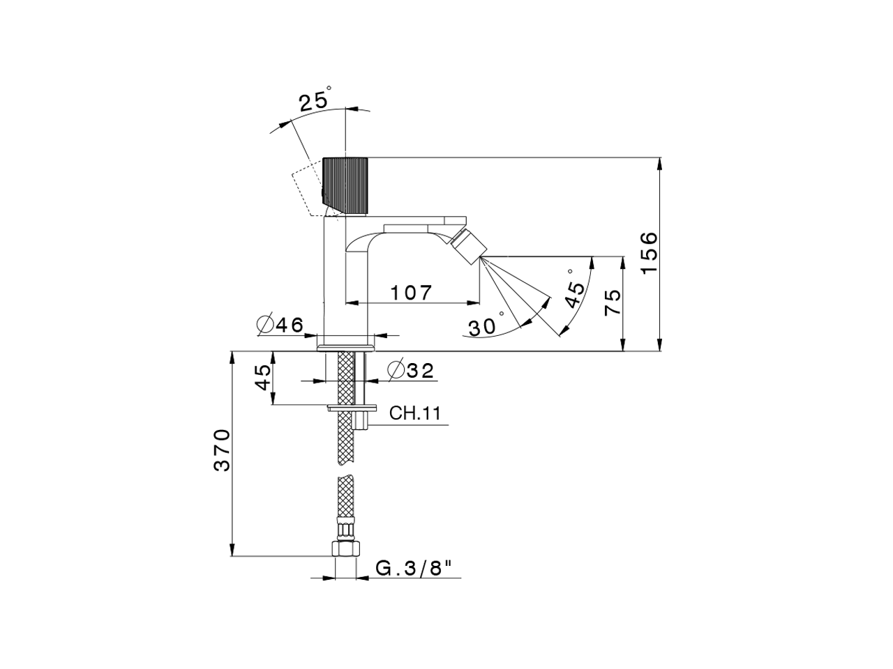 Single lever bidet mixer PLISSÉ ENCANTO_N2000564 - v1