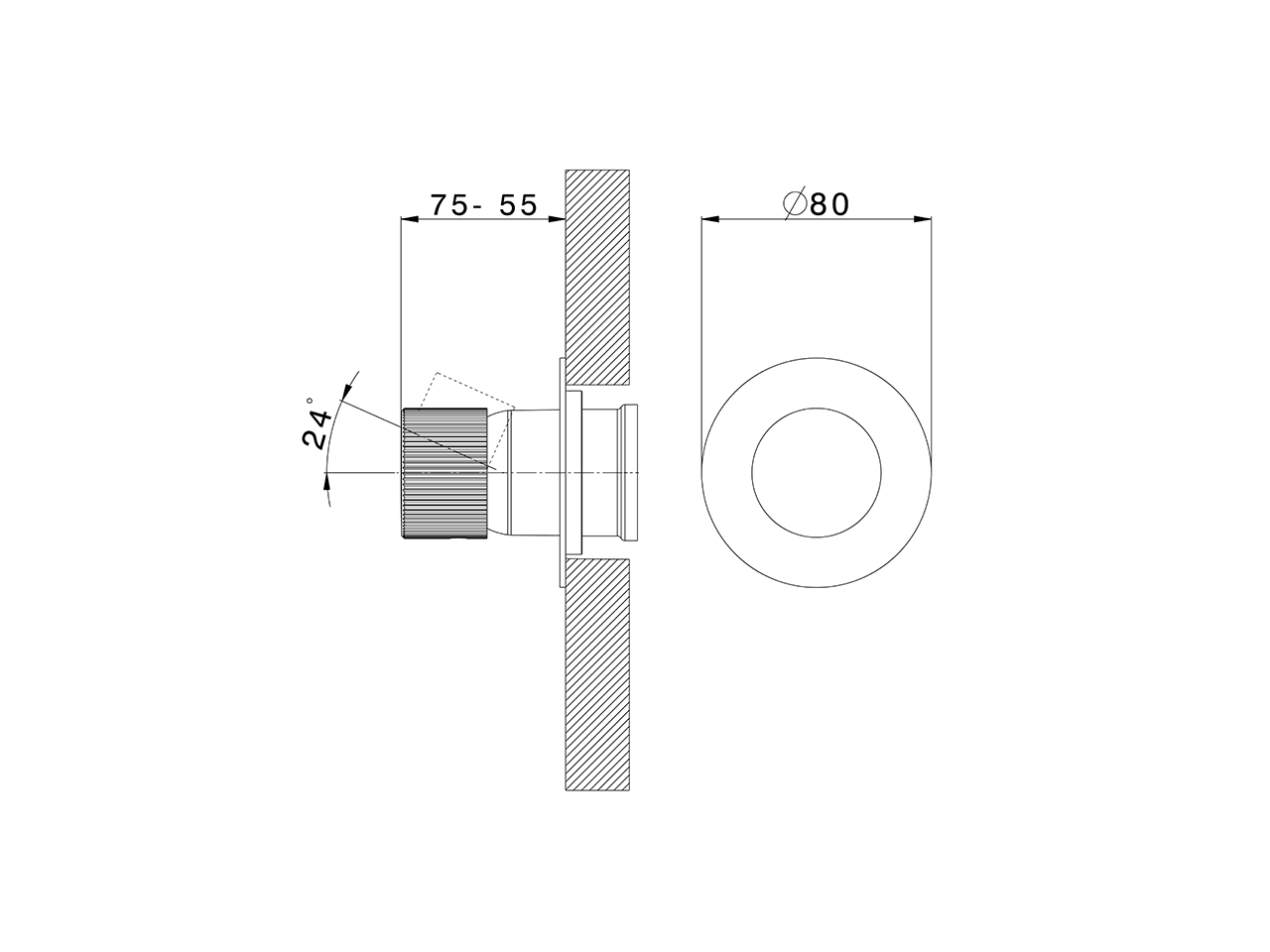 Expo. part for concealed S.L. shower valve PLISSÉ ENCANTO_N2003000 - v1