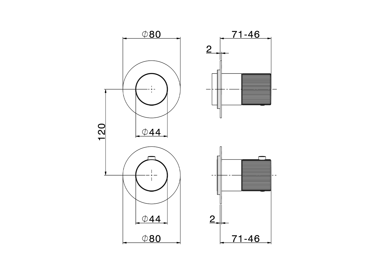 Expo.part for concealed thermo shower valve PLISSÉ ENCANTO_N20G2200 - v1