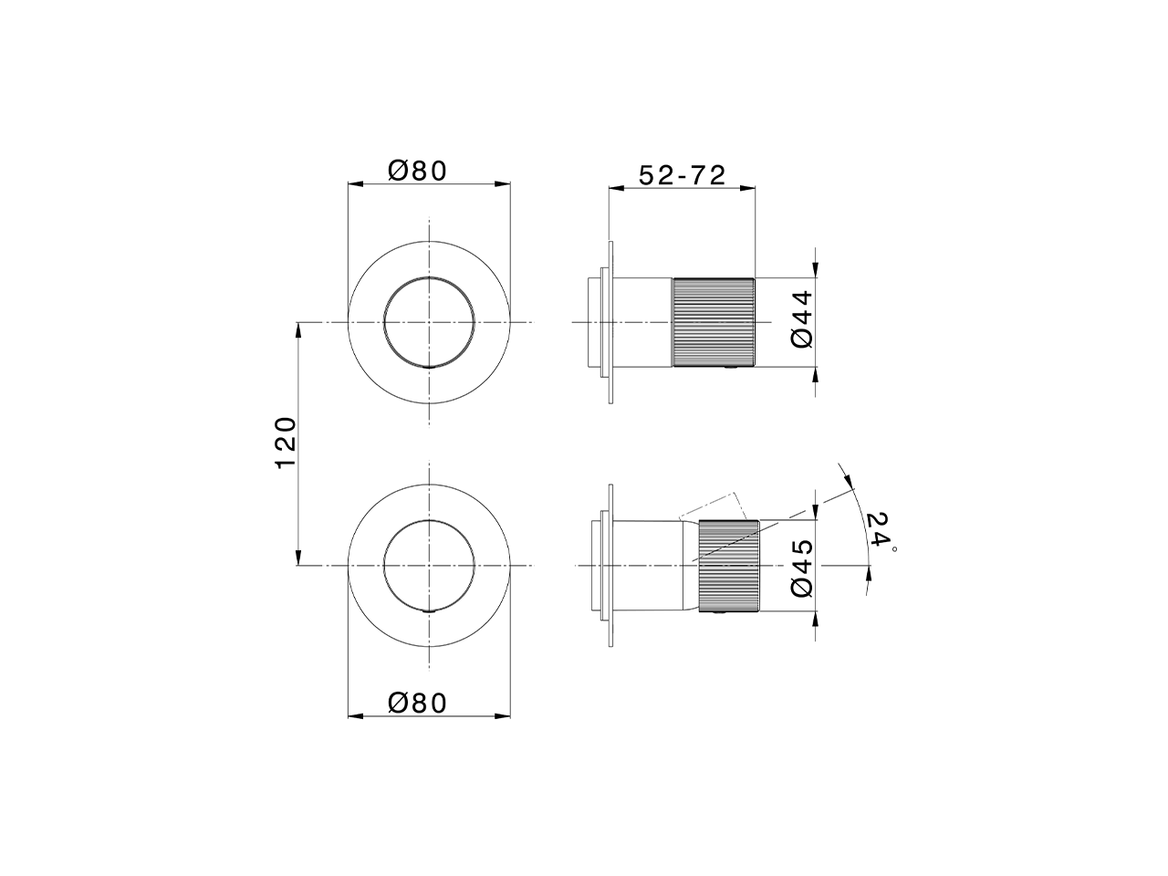 Expo. part for concealed S.L. shower valve PLISSÉ ENCANTO_N20G7200 - v1