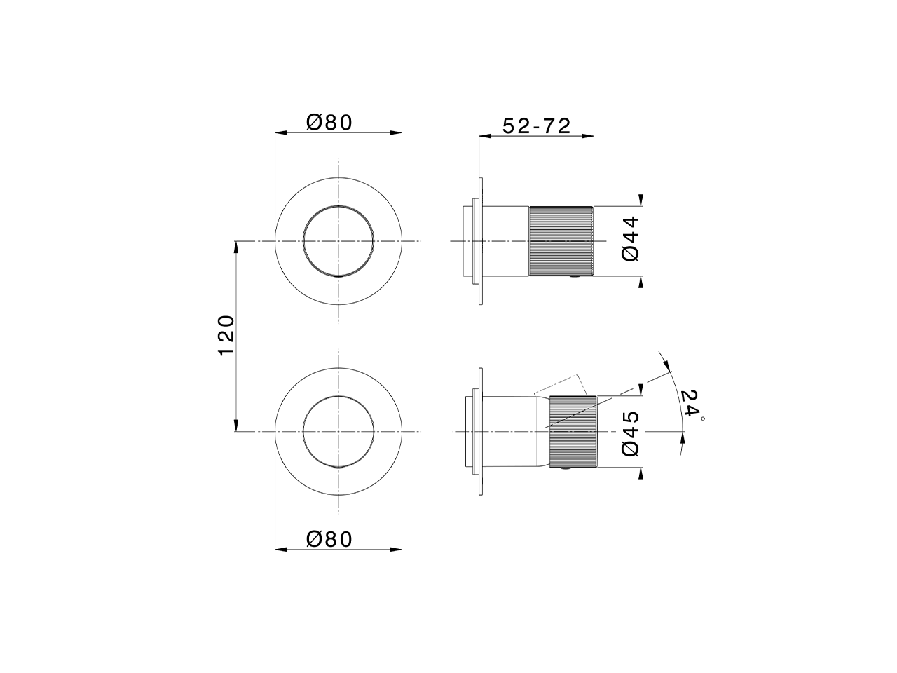 Expo. part for concealed S.L. shower valve PLISSÉ ENCANTO_N20G7300 - v1