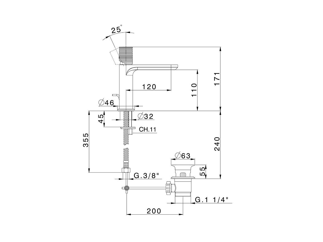 Single lever 'large' washbasin mixer ARTE ENCANTO_N3000504 - v1