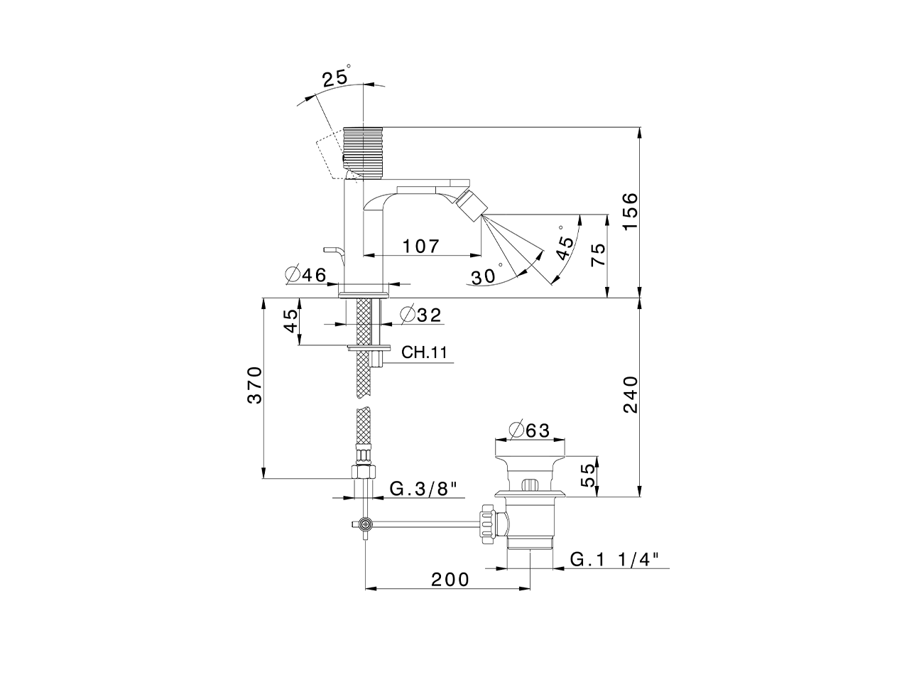 Single lever bidet mixer ARTE ENCANTO_N3000564 - v1