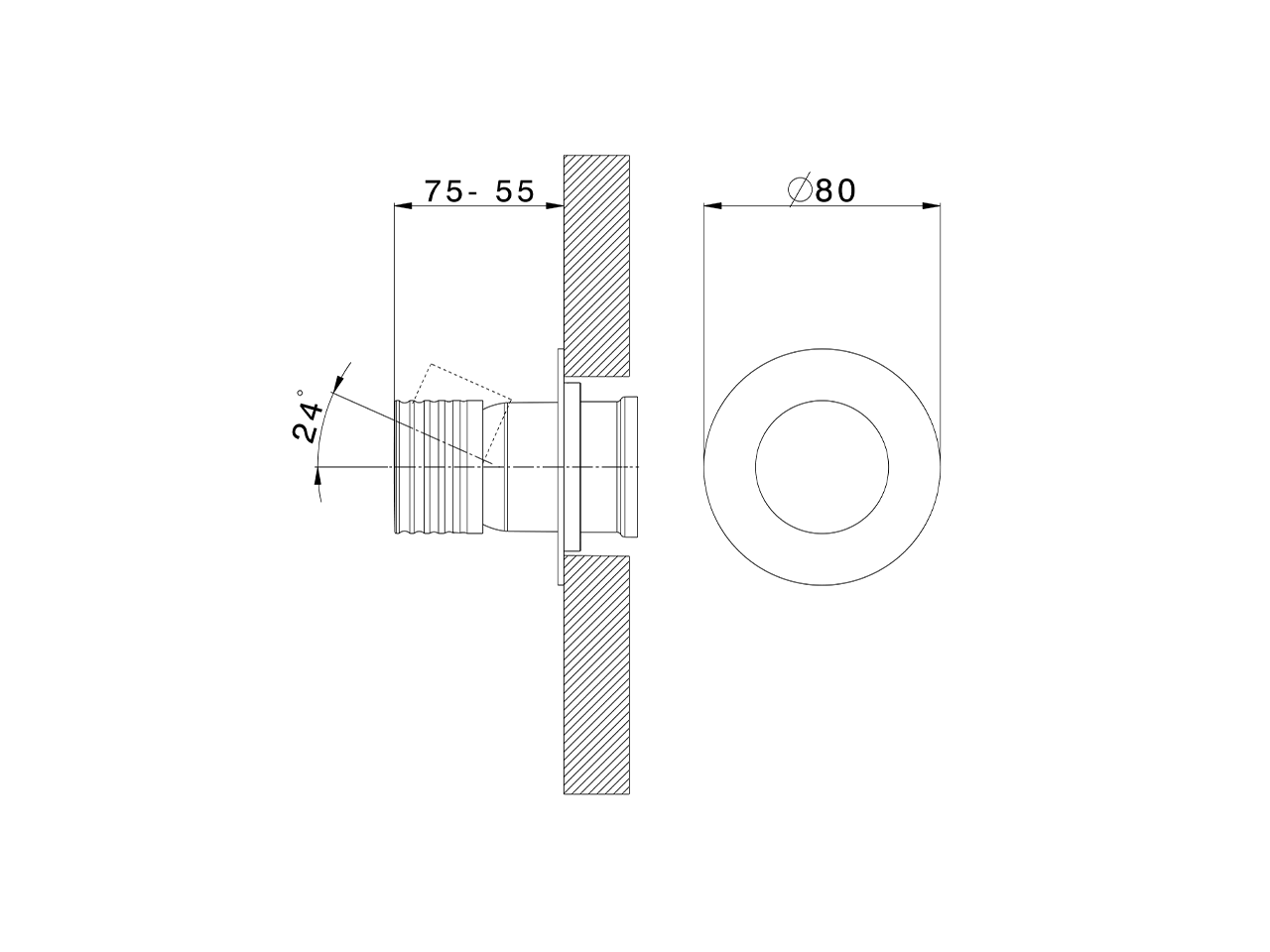 Expo. part for concealed S.L. shower valve ARTE ENCANTO_N3003000 - v1