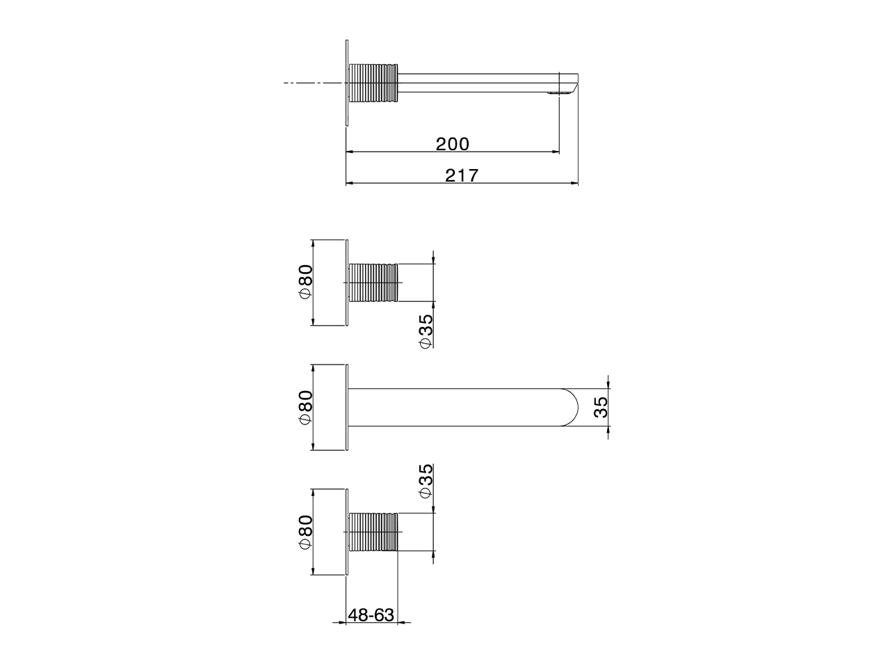 Exposed part for concealed washbasin mixer ARTE ENCANTO_N3013510 - v1