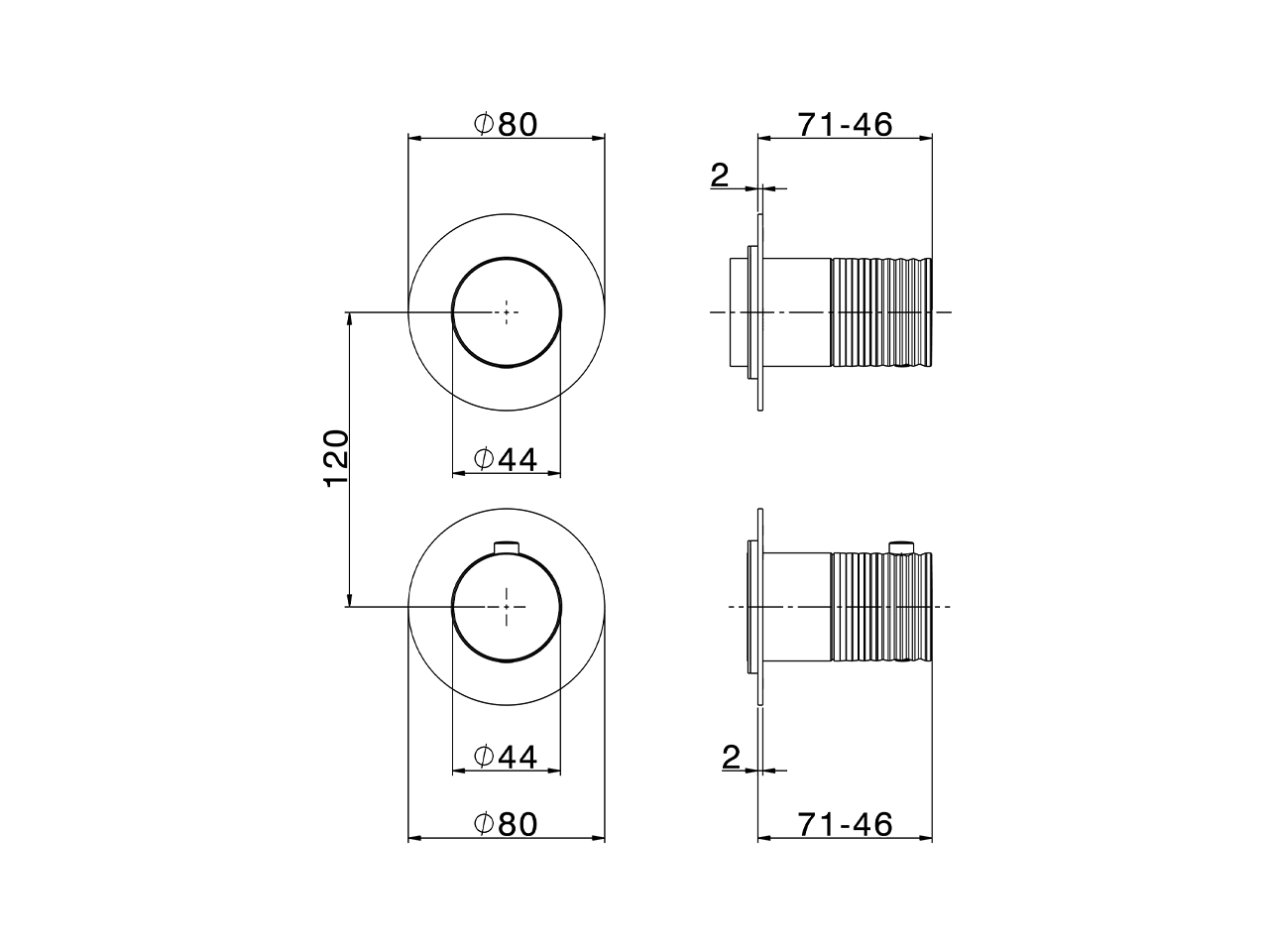 Expo. part for concealed thermo shower valve ARTE ENCANTO_N30G2300 - v1