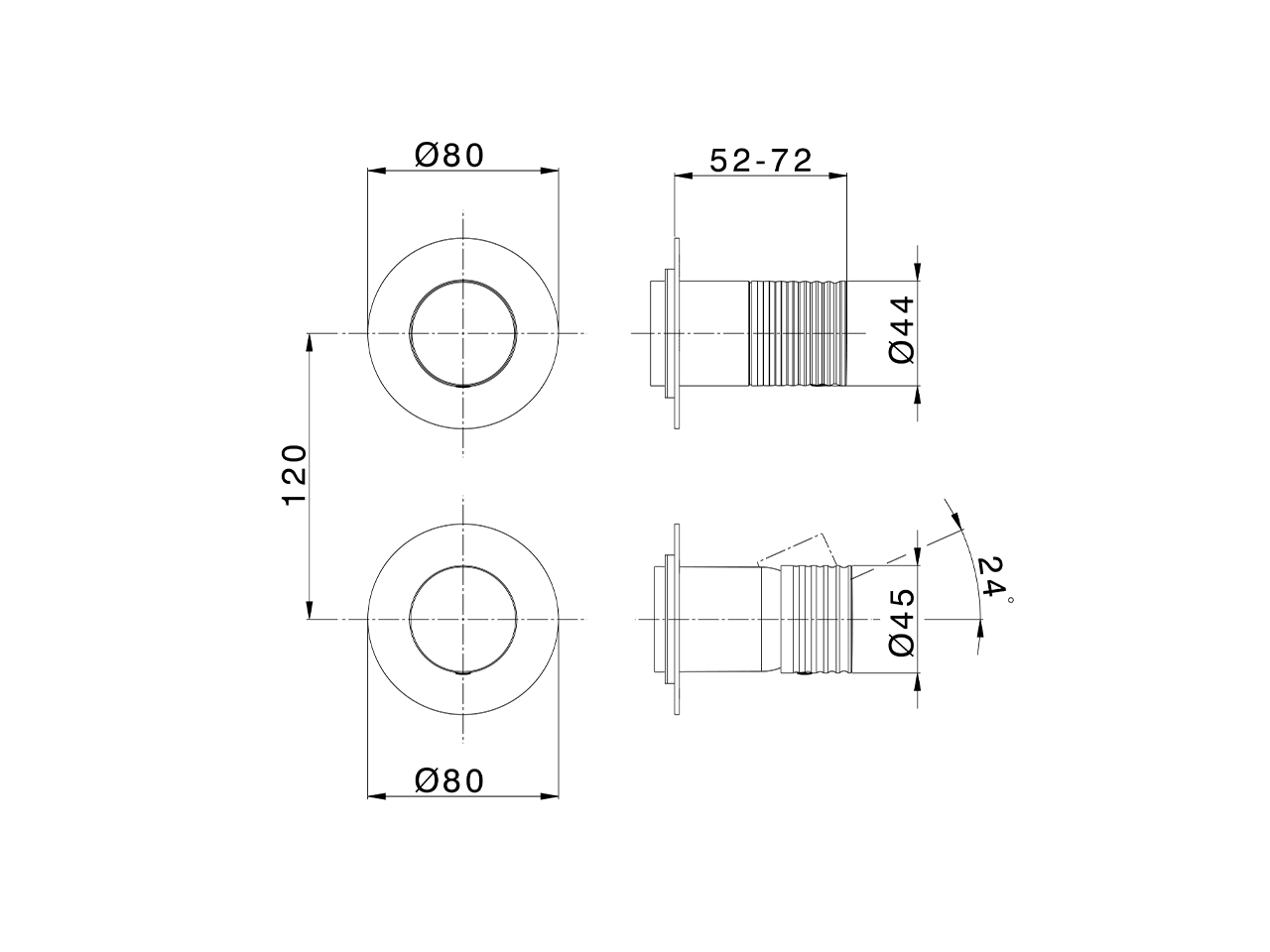 Expo. part for concealed S.L. shower valve ARTE ENCANTO_N30G7300 - v1