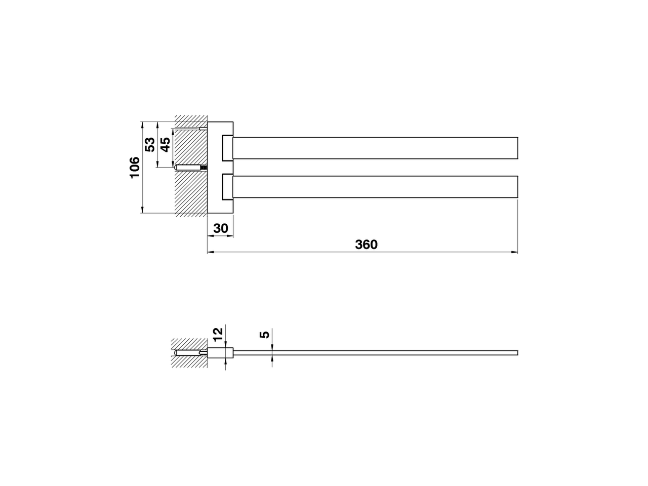 Double towel holder BATHROOM ACCESSORIES_QU090210 - v1