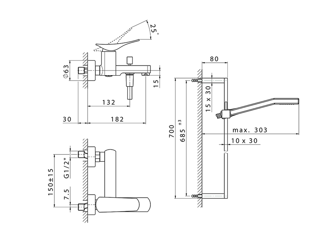 Single lever bath mixer, with shower set ROADSTER ACCENT_RA000060 - v1