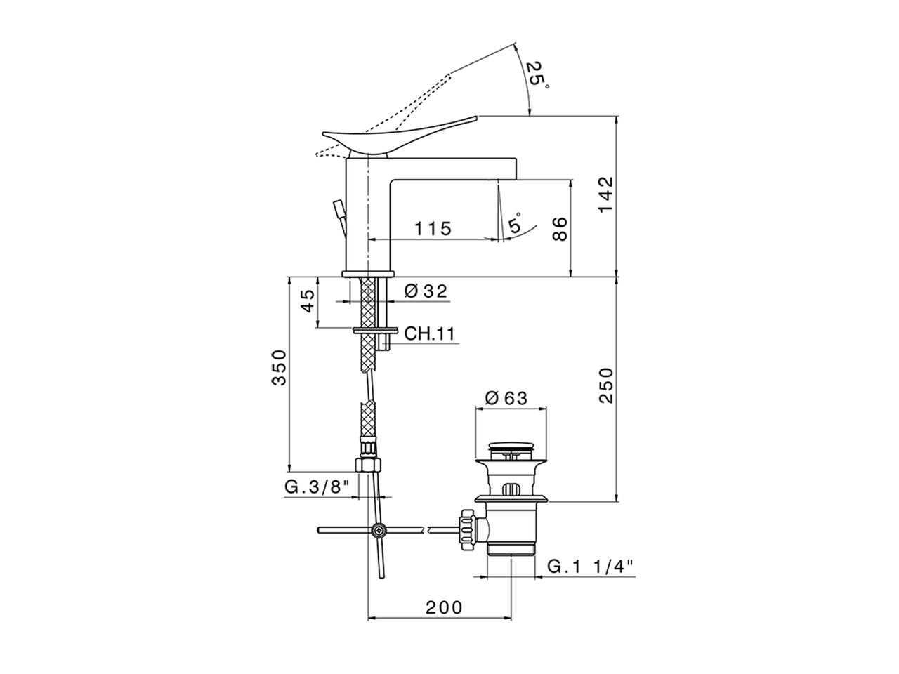 Single lever washbasin mixer ROADSTER ACCENT_RA000510 - v1