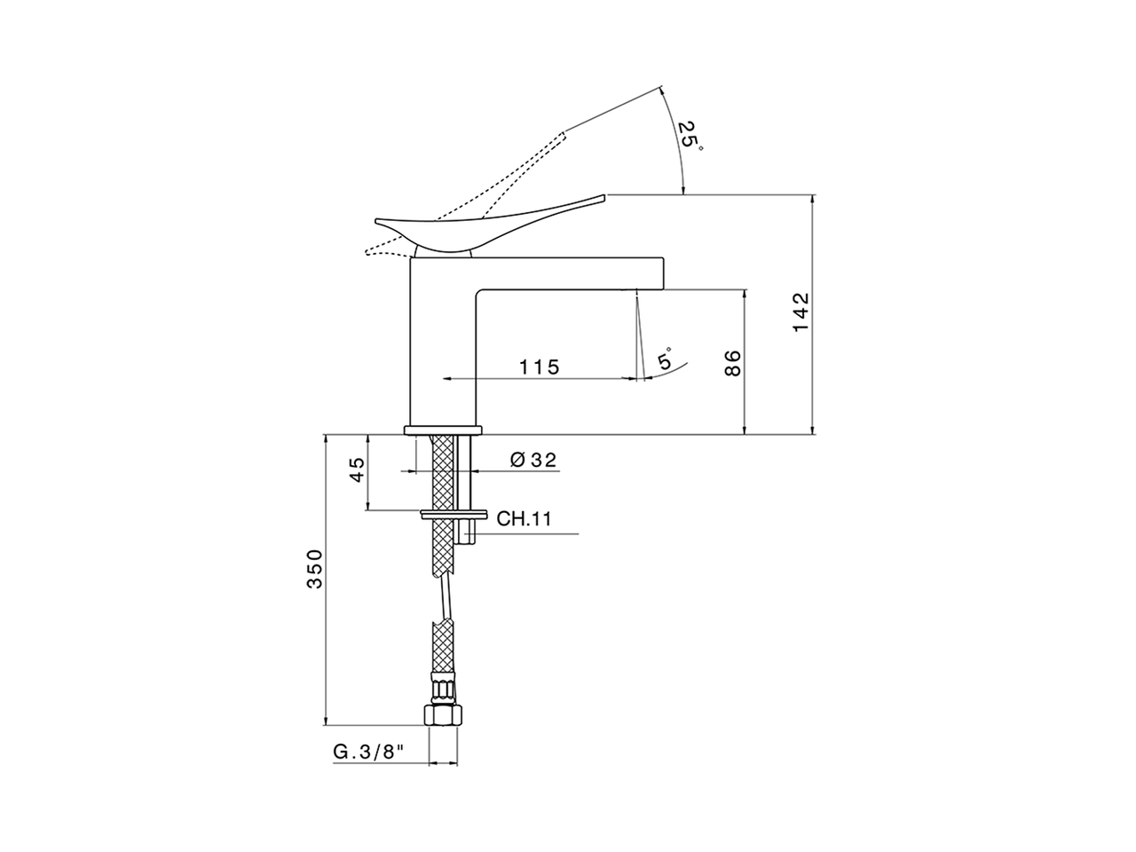 Single lever washbasin mixer ROADSTER ACCENT_RA000540 - v1