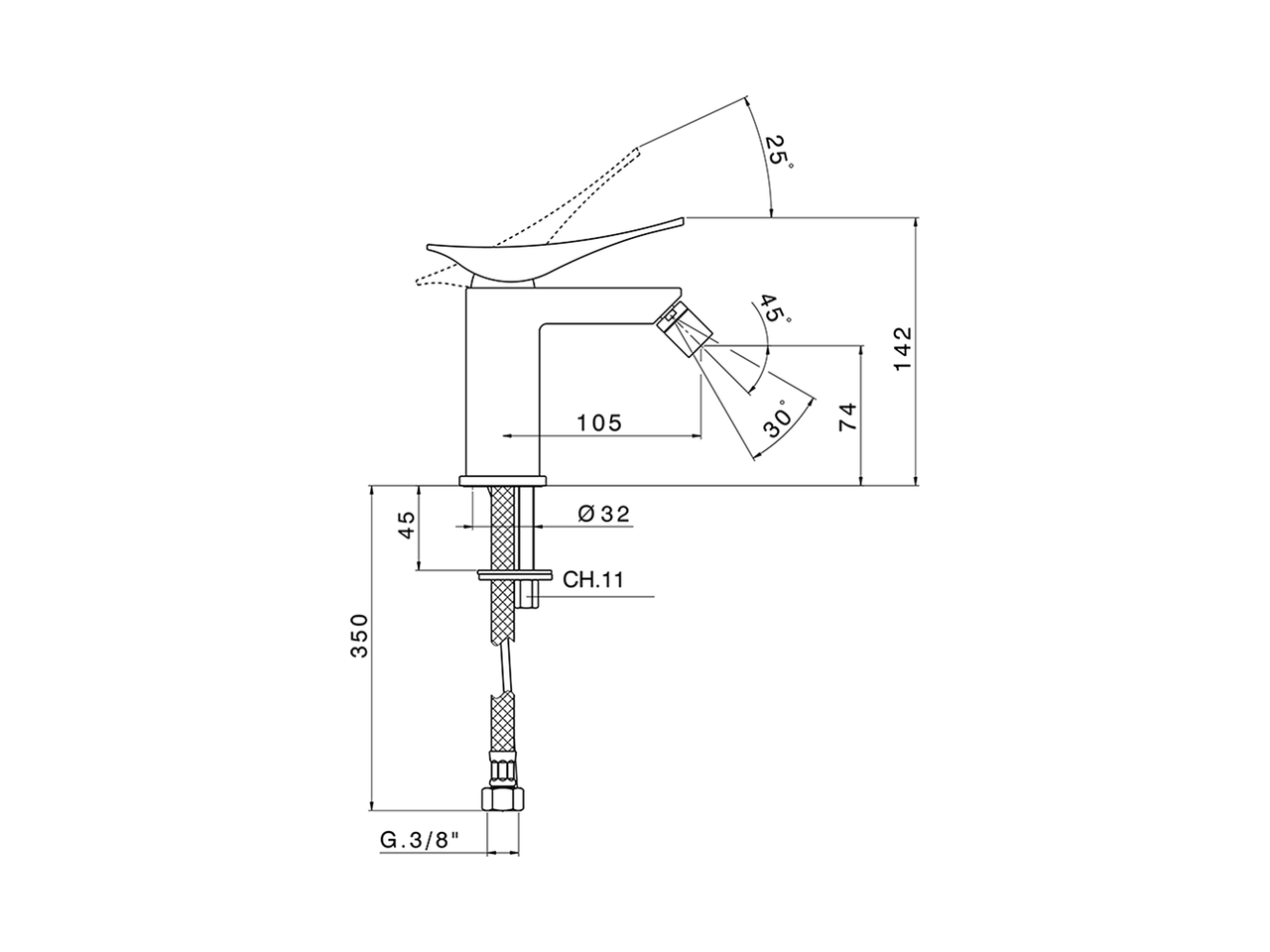 Single lever bidet mixer ROADSTER ACCENT_RA000560 - v1
