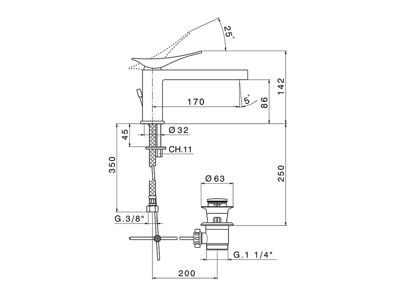 Single lever washbasin mixer ROADSTER ACCENT_RA001510 - v1