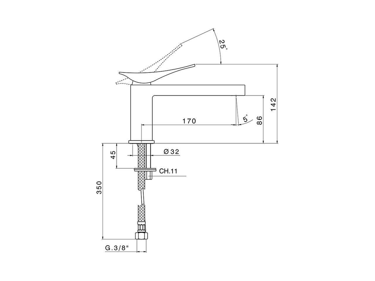 Single lever washbasin mixer ROADSTER ACCENT_RA001540 - v1