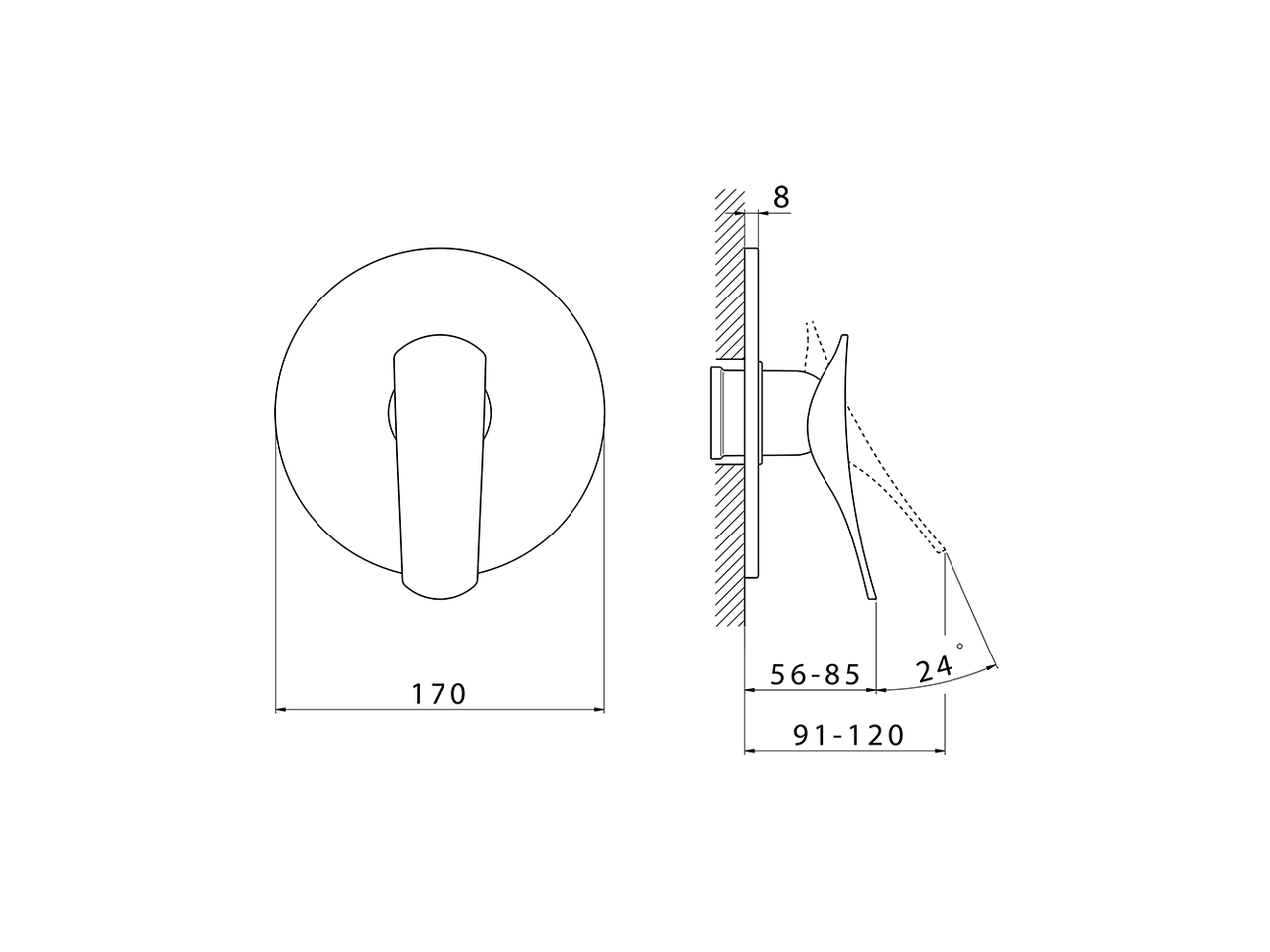 Exposed part for concealed S.L. shower valve ROADSTER ACCENT_RA003000 - v1
