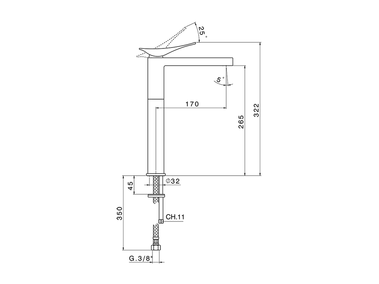 Single lever tall washbasin mixer ROADSTER ACCENT_RA003540 - v1